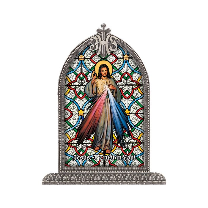 Divine Mercy Silver Arch Liturgical Glass Art-P65 A-4