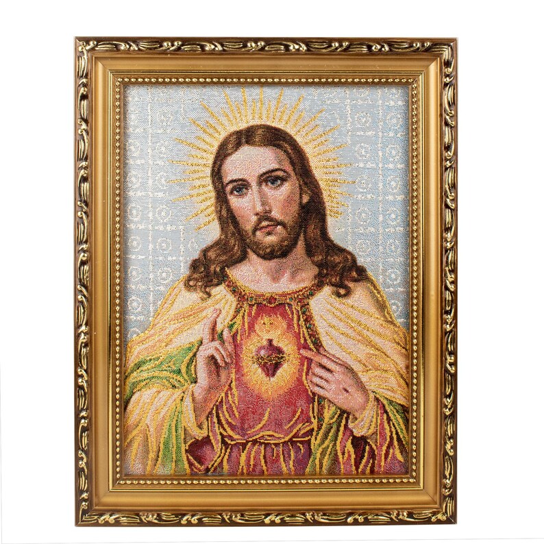 Sacred Heart of Jesus Tapestry FRAME 27X35