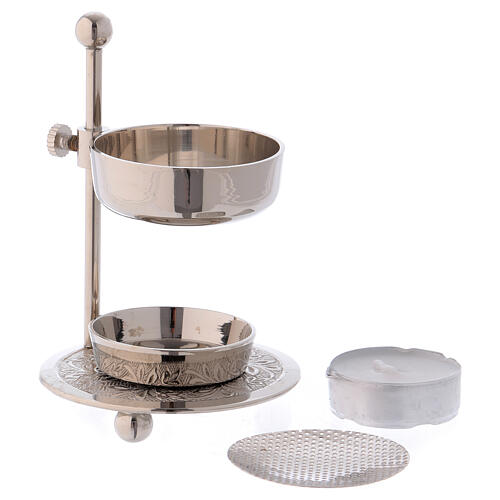 Incense burner in silver-plated brass h 4 1/4 in XWLCM20 D-6