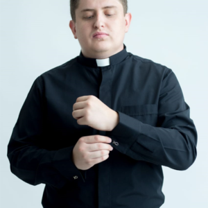 CAMISA CLERICAL BLACK COLOR Long Sleeve (LG)