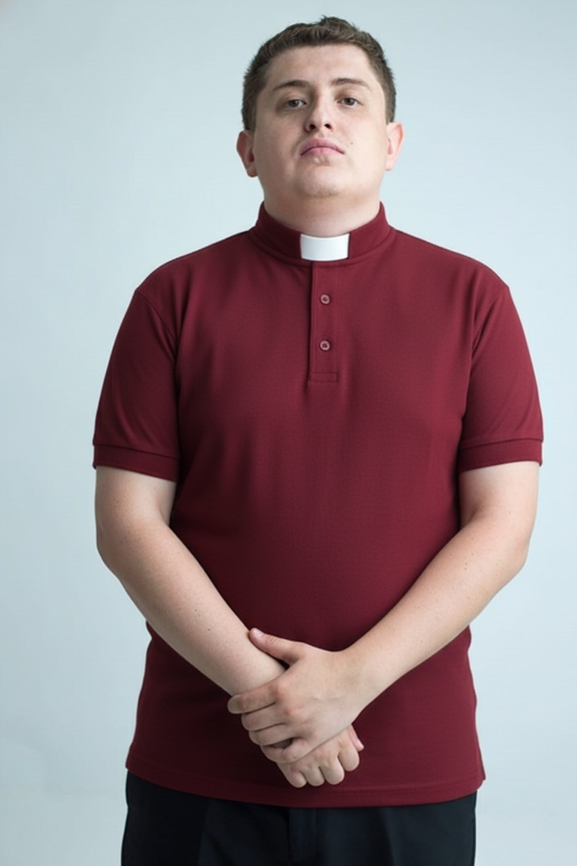 Priest polo shirt in Black, 100% cotton