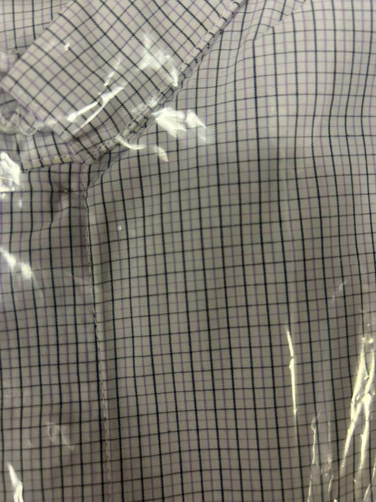 Blue plaid shirt with Priest Collar