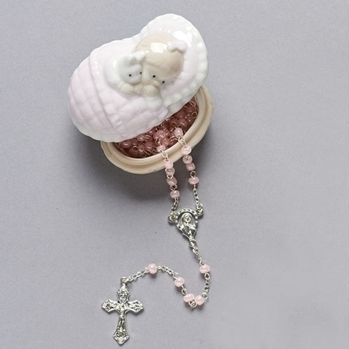 (BOY/GIRL) BABY KEEPSAKE BOX W/ ROSARY A-3