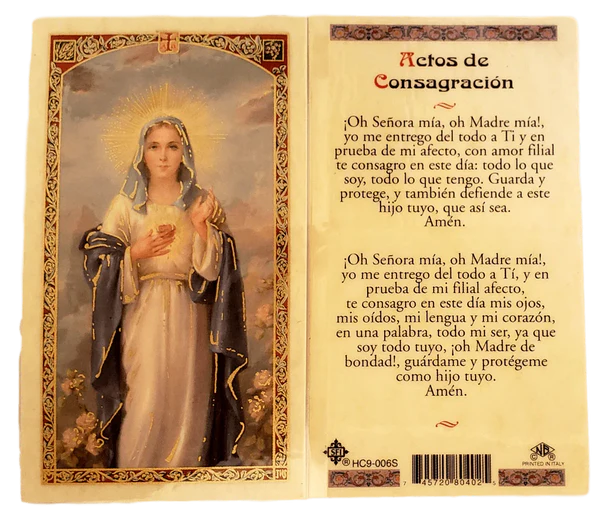 Prayer Card Actos De Consagracion