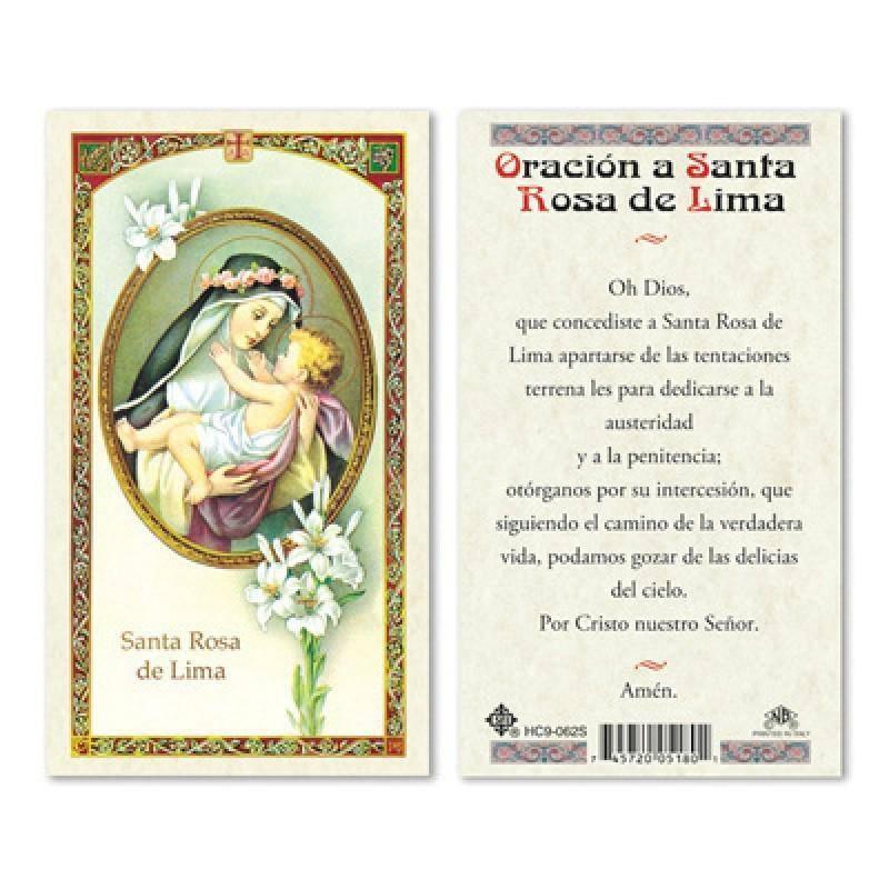 Prayer Card Oracion A Santa Rosa De Lima