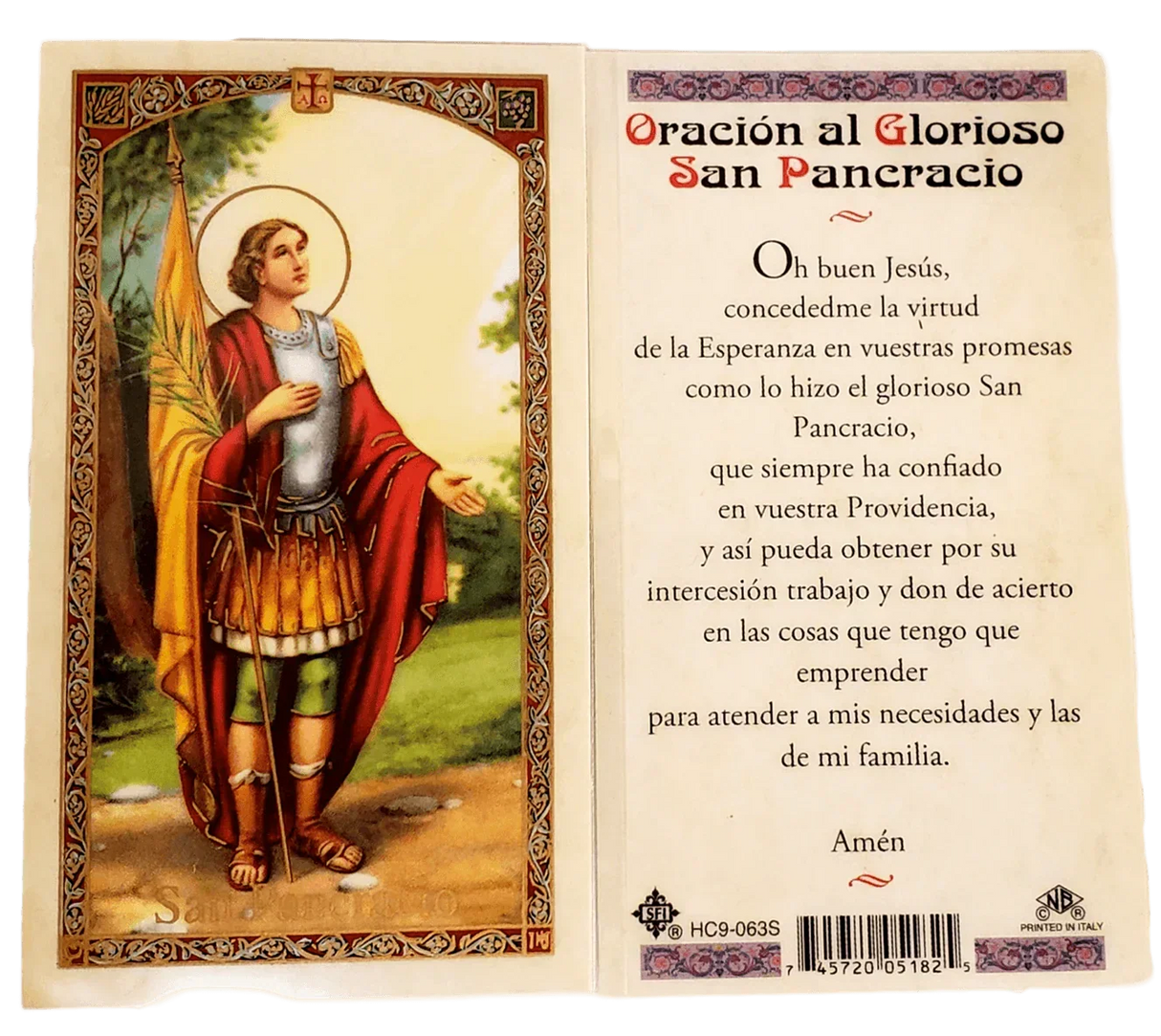 Oracion al Glorioso San Pancracio