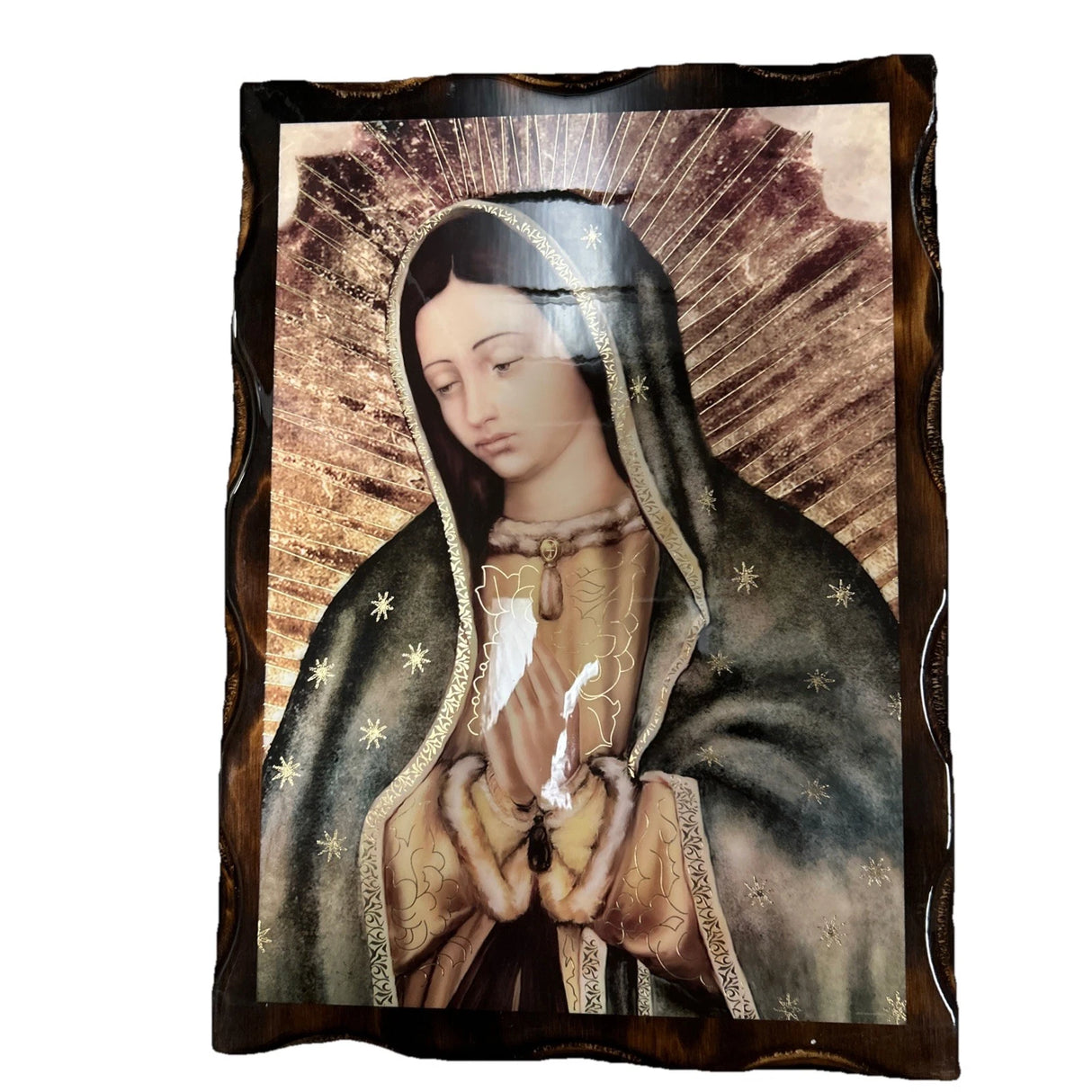 OUR LADY OF GUADLALUPE GLOSSY FRAME 13 X 18