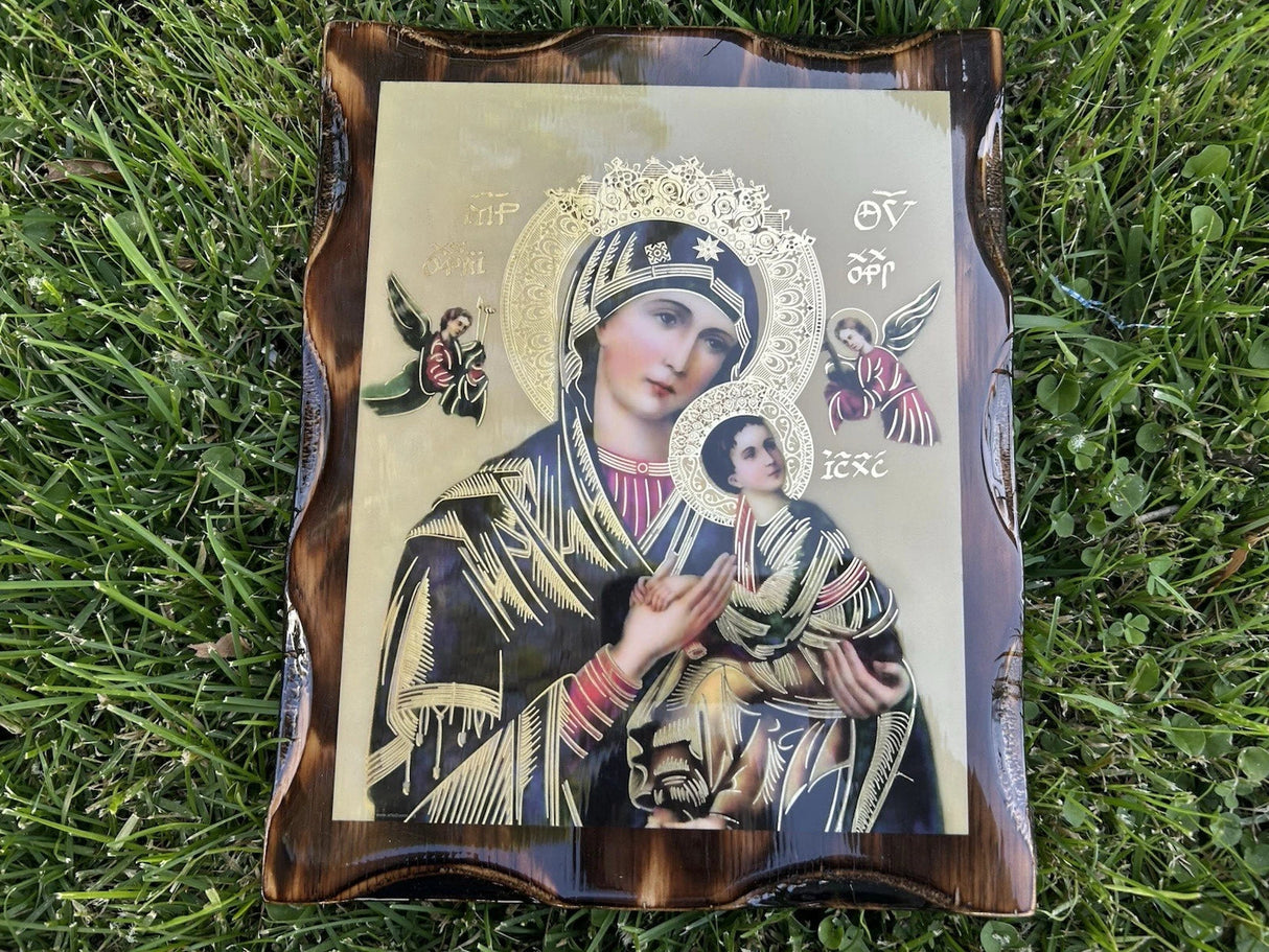 VIRGIN MARY & BABY JESUS ORTHODOX WALL ART 9X11
