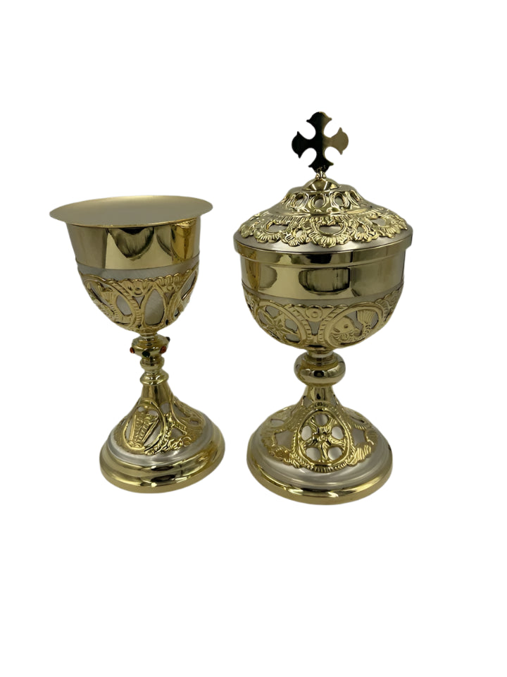 Chalice Paten & Ciborium Large Catholic Gold SET 8790