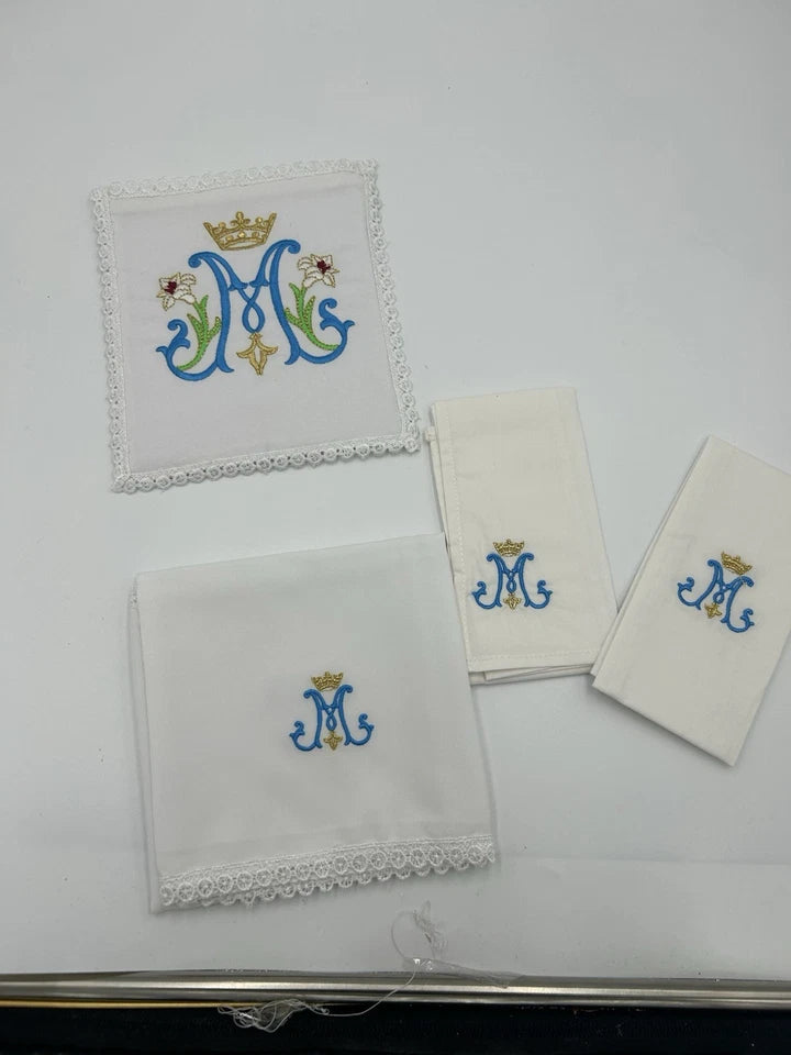 Marian Altar Linen Full Set Pall Corporal Purificator