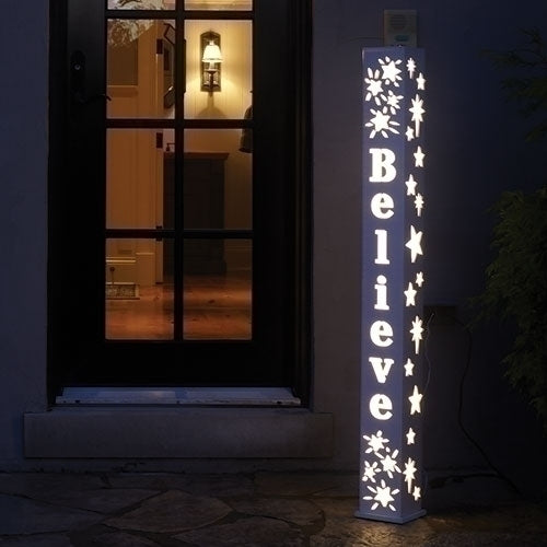48"H LIGHTED BELIEVE POST