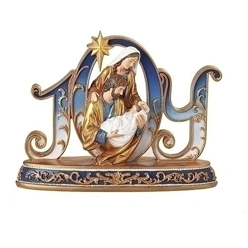 6"H JOY HOLY FAMILY BLUE &