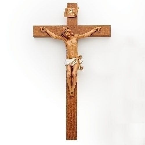 12"H WOODTONE CRUCIFIX D2-ROMA