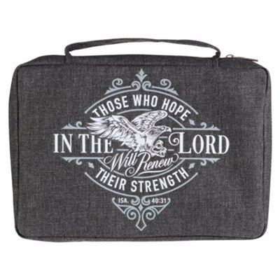 Hope In the Lord Bible Cover, Gray, Medium