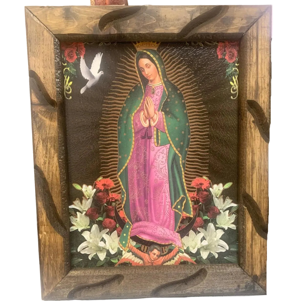 CUADRO RUSTICO MINI DE GUADALUPE 9X11