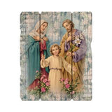 7 1/2" x 9" Small Vintage Wood Plaque with Hanger