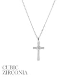 4 CR RH CUBIC ZIRCONIA CROSS NEC