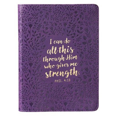 I Can Do All This Through Him Journal, Lux Leather