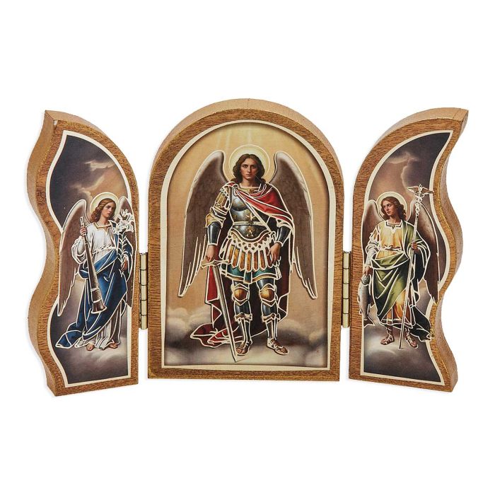3 1/2" x 5" The Three Archangels Standing Triptych