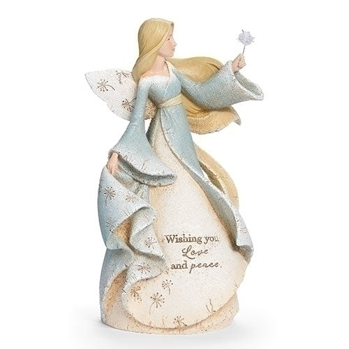 8.5"H ANGEL W/DANDELION WISHING B2-R