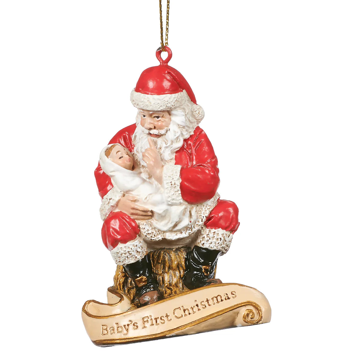 SANTA WITH BABY JESUS ORAMENT 3"H