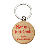 St. Carlo Acutis Round Wooden Keychain