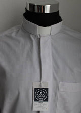 GREY STRIPED SHORT SLEEVE SHIRT W/T PRIEST COLOR