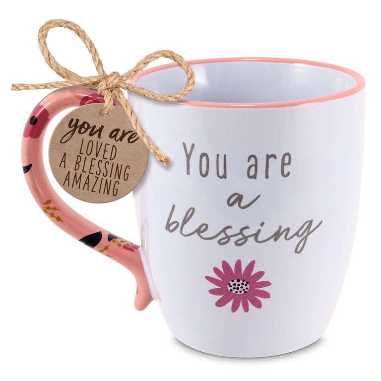 COFFEECUP TOUCH OF FLORAL BLESSING 19OZ