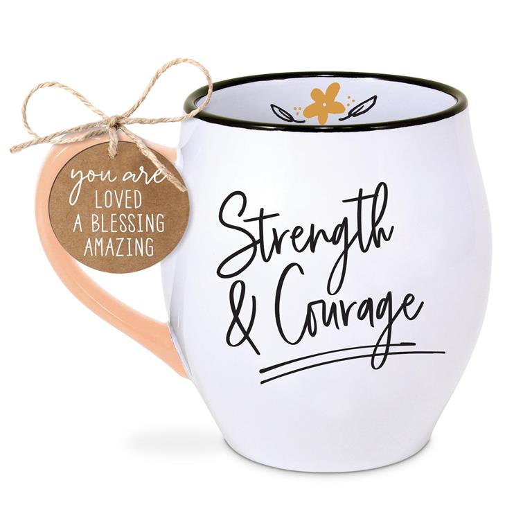 MUG TOUCH OF COLOR STRENGTH COURAGE 18OZ