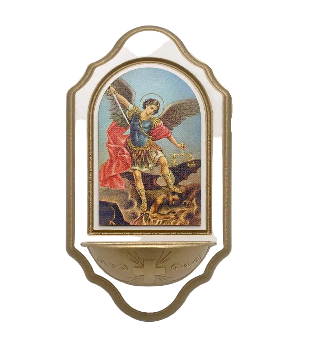 6"ST MICHAEL HOLY WATER FONT