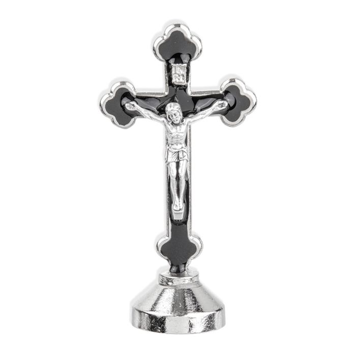 Standing Latin Style Crucifix with Black Epoxy