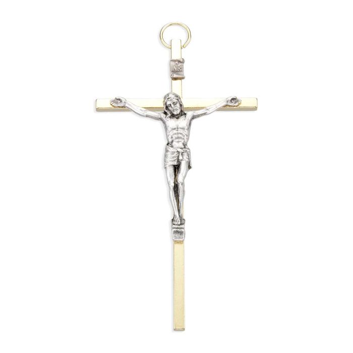 5" Crucifix with Golden Cross and Silver Corpus