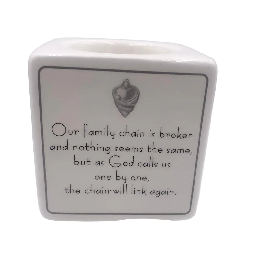 BROKEN CHAIN MEMORIAL BOX WITH CANDEL HOLDER