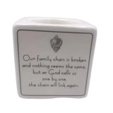 BROKEN CHAIN MEMORIAL BOX WITH CANDEL HOLDER
