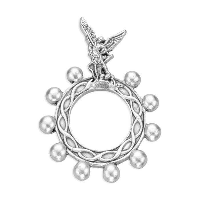 ST. MICHAEL SILVER OXIDIZED ROSARY RINGS