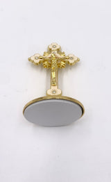 Crucifix Cross Ornament Brass Jesus Figurine for Car Dashboard