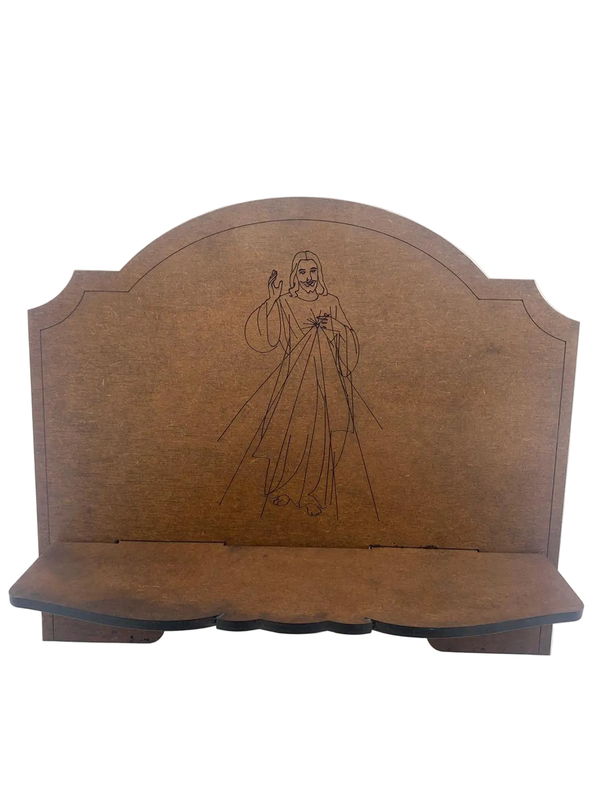 BROWN WOOD BURNING BIBLE STAND