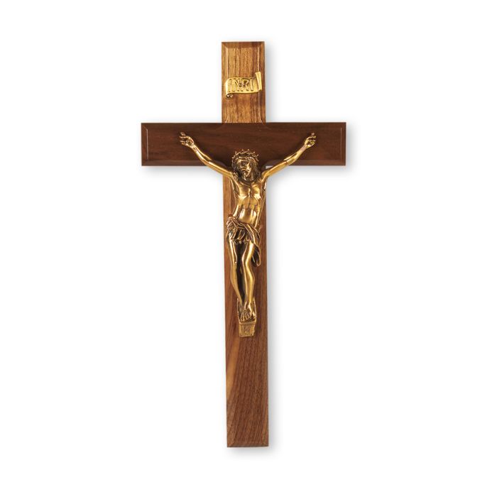 12" Walnut Cross with Museum Gold Tone Corpus A-2CUADROS
