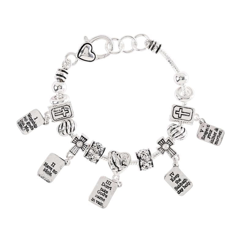 BRACELET 10 COMMANDMENTS SILVER PLATED