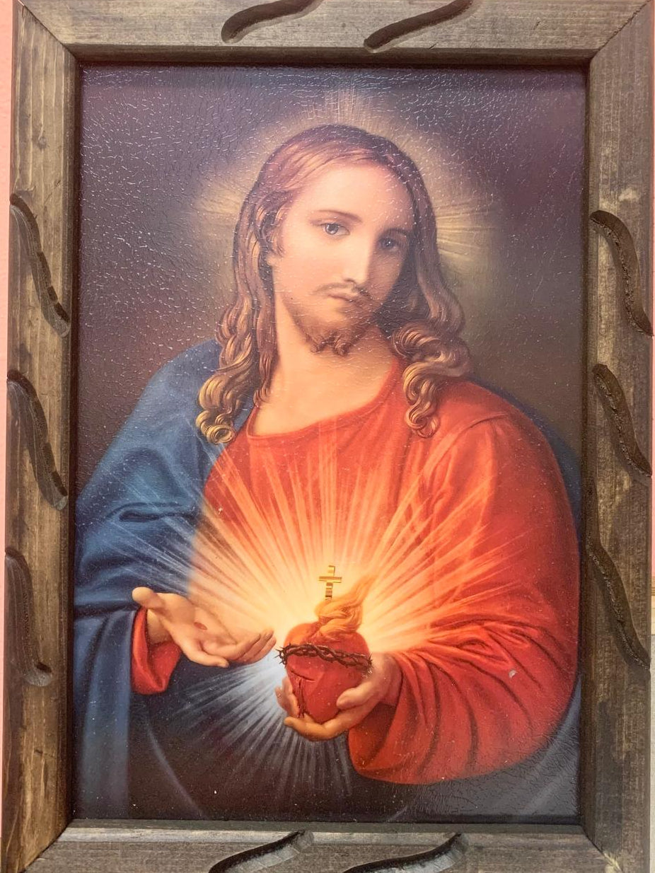 SAGRADO CORAZON DE JESUS / CUADRO RISTICO (13X18)