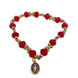 GOLD AND COLORFUL BRACELETS WITH DIFFERENT MEDALS