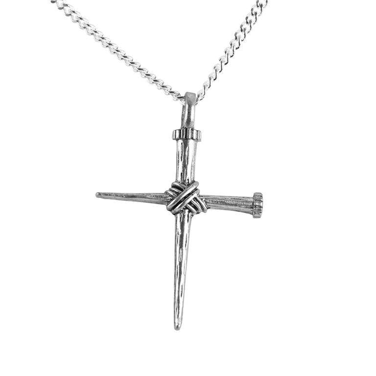 NECKLACE DOUBLE NAIL PEWTER 21IN CHAIN