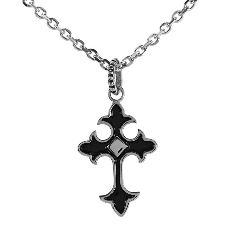 NECKLACE BUD CROSS STAINLESS STEEL