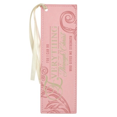 Everything Through Christ Faux Leather Bookmark