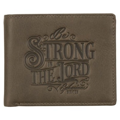 Be Strong in the Lord Genuine Leather Wallet, Brown