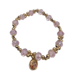 GOLD AND COLORFUL BRACELETS WITH DIFFERENT MEDALS