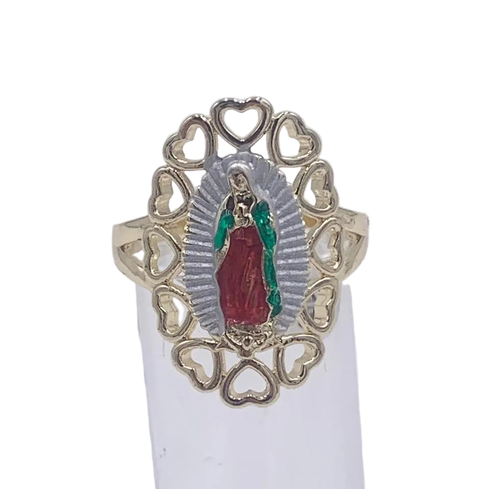 OUR LADY OF GUADALUPE OVAL WITH HEARTS RING