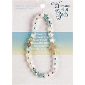 WOMEN OF GOD SIDEWAYS CROSS BRACELET
