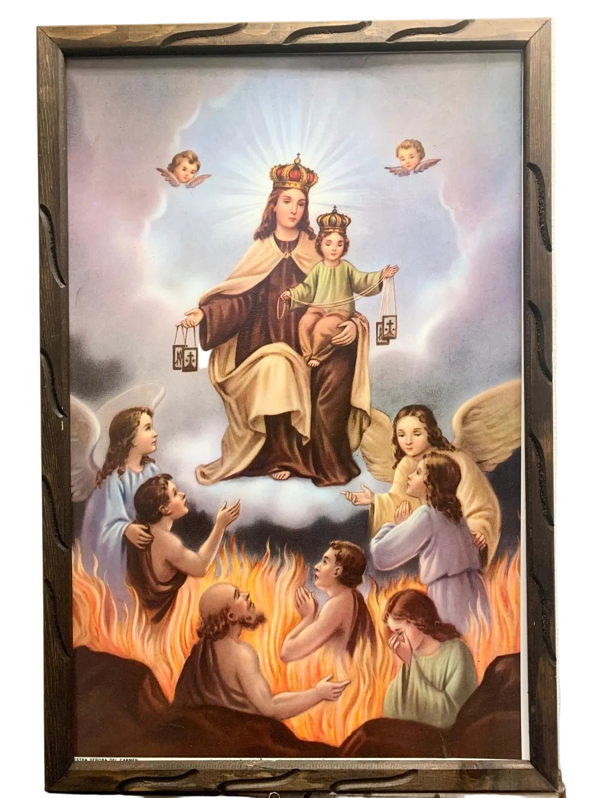 24X36 CUADRO RUSTICO  VIRGEN DEL CARMEN