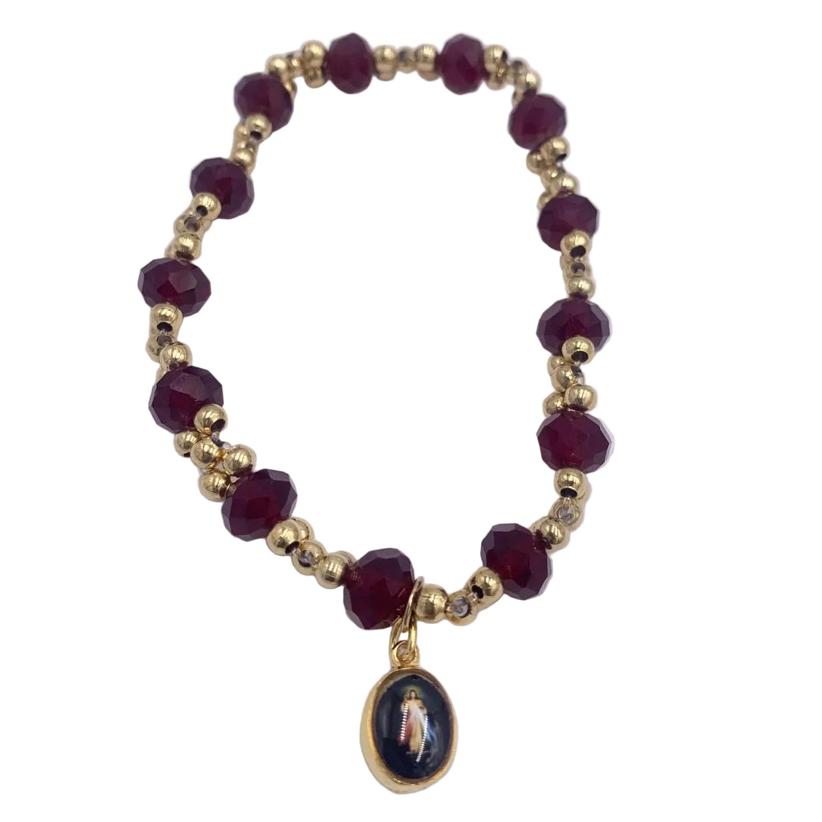 GOLD AND COLORFUL BRACELETS WITH DIFFERENT MEDALS